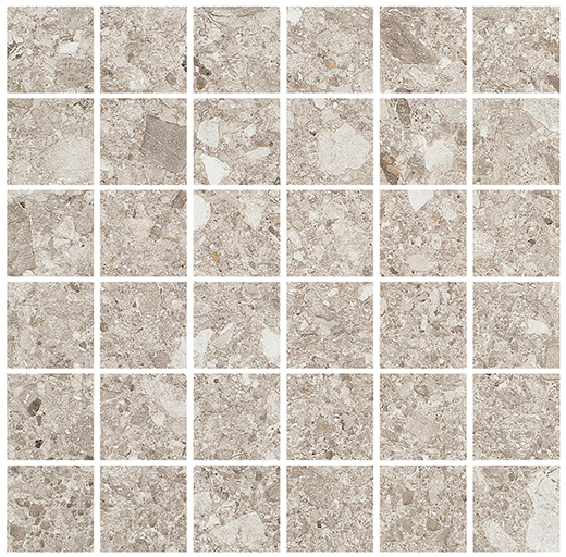 Breccia Grigio Chiaro Matte 2"x2" Mosaic | Color Body Porcelain | Floor/Wall Mosaic