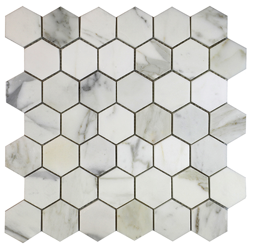 Calacatta Gold Mosaics Calacatta Gold Polished 2" Hexagon | Marble | Floor/Wall Mosaic