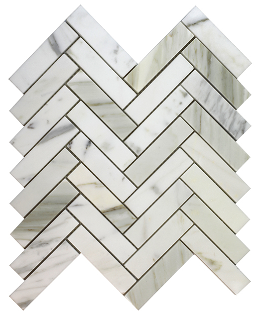 Calacatta Gold Mosaics Calacatta Gold Polished 1"x4" Herringbone | Marble | Floor/Wall Mosaic