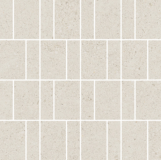 Camden Levee White Matte 32 Piece Mosaic | Color Body Porcelain | Floor/Wall Mosaic