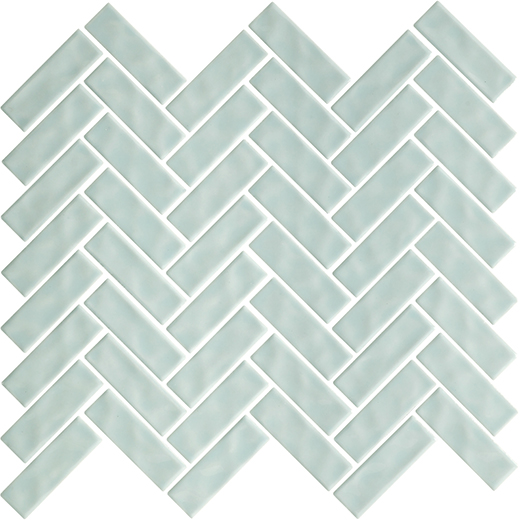 Captiva Smeraldo Glossy 1"X3" Herringbone | Glazed Porcelain | Floor/Wall Mosaic