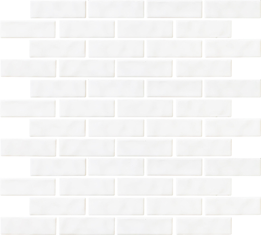 Captiva White Glossy 1"X3" Brick | Glazed Porcelain | Floor/Wall Mosaic