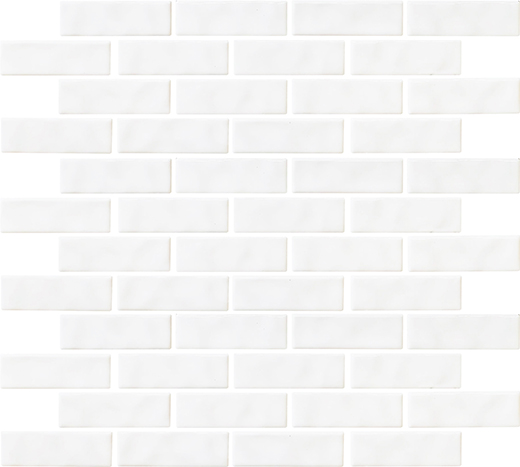 Captiva White Glossy 1"X3" Brick | Glazed Porcelain | Floor/Wall Mosaic