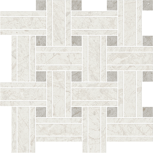 Cathedral Bianco Matte Basketweave | Color Body Porcelain | Floor/Wall Mosaic