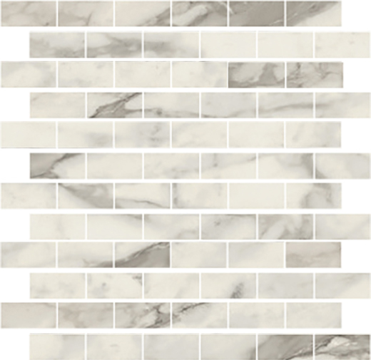 Cava Calacatta Renoire Matte/Honed 1"x2" Mosaic | Color Body Porcelain | Floor/Wall Mosaic
