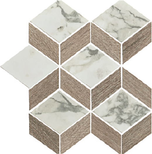 Cava Carrara Arabescato Matte/Honed Tiziano Mosaic Carrara Arabescato | Color Body Porcelain | Floor/Wall Decorative Mosaic
