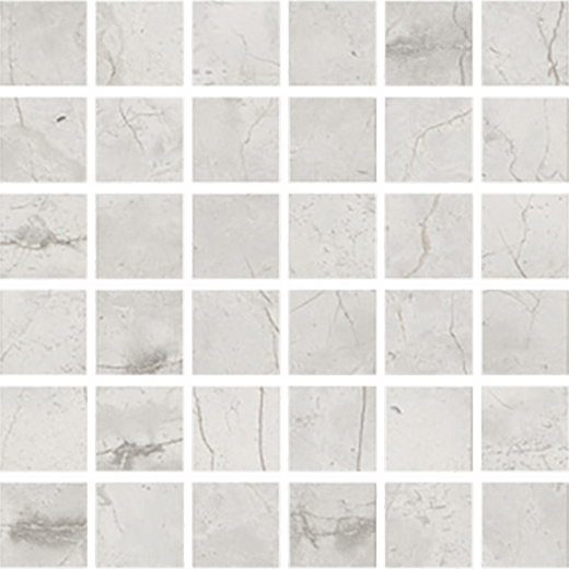 Cava Romano White Matte/Honed 2"x2" Mosaic | Color Body Porcelain | Floor/Wall Mosaic