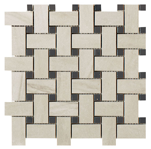Outlet Charm Calacatta Montblanc Fade Basketweave | Color Body Porcelain | Floor/Wall Mosaic