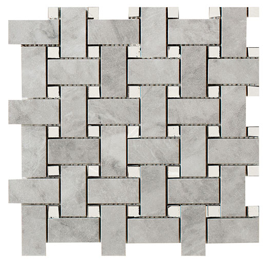 Outlet Charm Grigio Versilia Fade Basketweave | Color Body Porcelain | Floor/Wall Mosaic