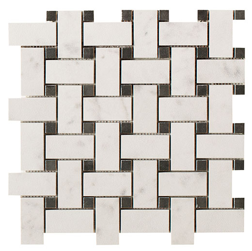 Outlet Charm Helsinki White Fade Basketweave | Color Body Porcelain | Floor/Wall Mosaic