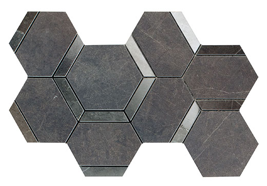 Outlet Charm Pietra Grey Mix 5" Hexagon Deco Mix Pietra Grey | Color Body Porcelain | Floor/Wall Decorative Mosaic