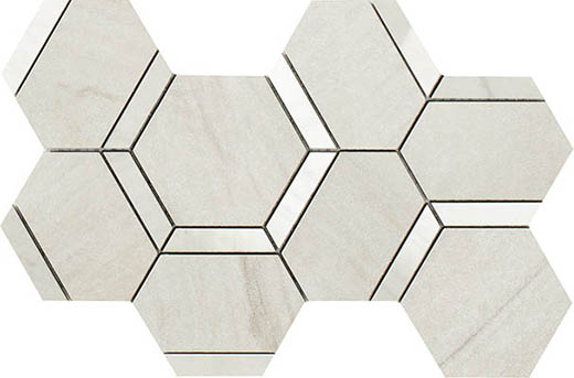 Outlet Charm Taj Mahal Mix 5" Hexagon Deco Mix Taj Mahal | Color Body Porcelain | Floor/Wall Decorative Mosaic