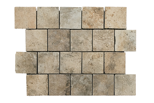 Chicago Brick South Side Natural 3"x3" Mosaic (12"x16" Sheet) | Glazed Porcelain | Floor/Wall Mosaic