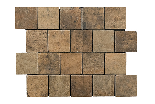 Chicago Brick State Street Natural 3"x3" Mosaic (12"x16" Sheet) | Glazed Porcelain | Floor/Wall Mosaic