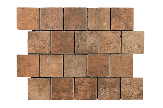 Chicago Brick Wrigley Natural 3"x3" Mosaic (12"x16" Sheet) | Glazed Porcelain | Floor/Wall Mosaic