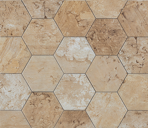 Cinder Southie Natural 6"x7" Hex | Glazed Porcelain | Floor/Wall Tile