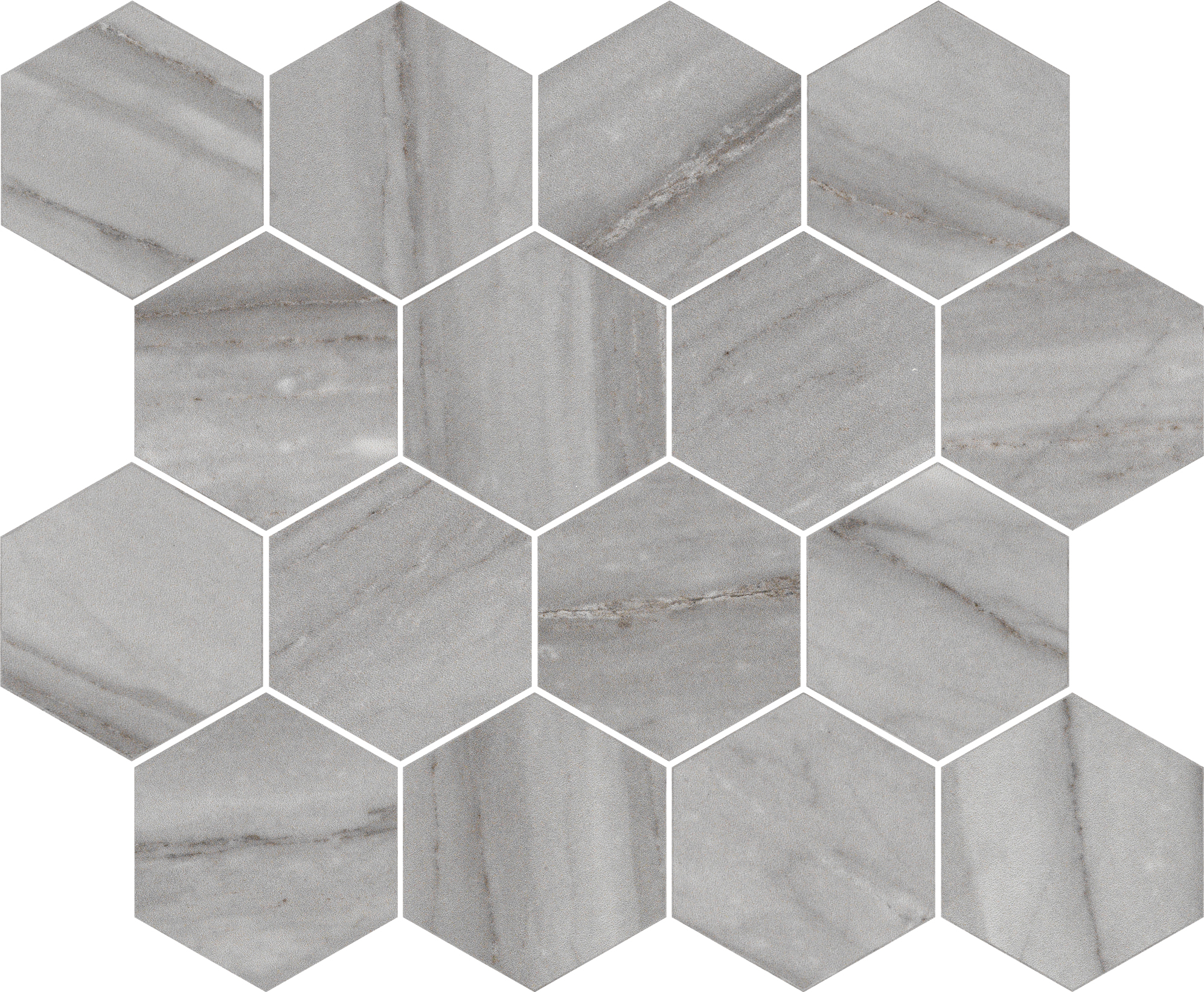 Citadel Beauty Matte 3"x3" Hex (12"x12" Mosaic Sheet) | Glazed Porcelain | Floor/Wall Mosaic