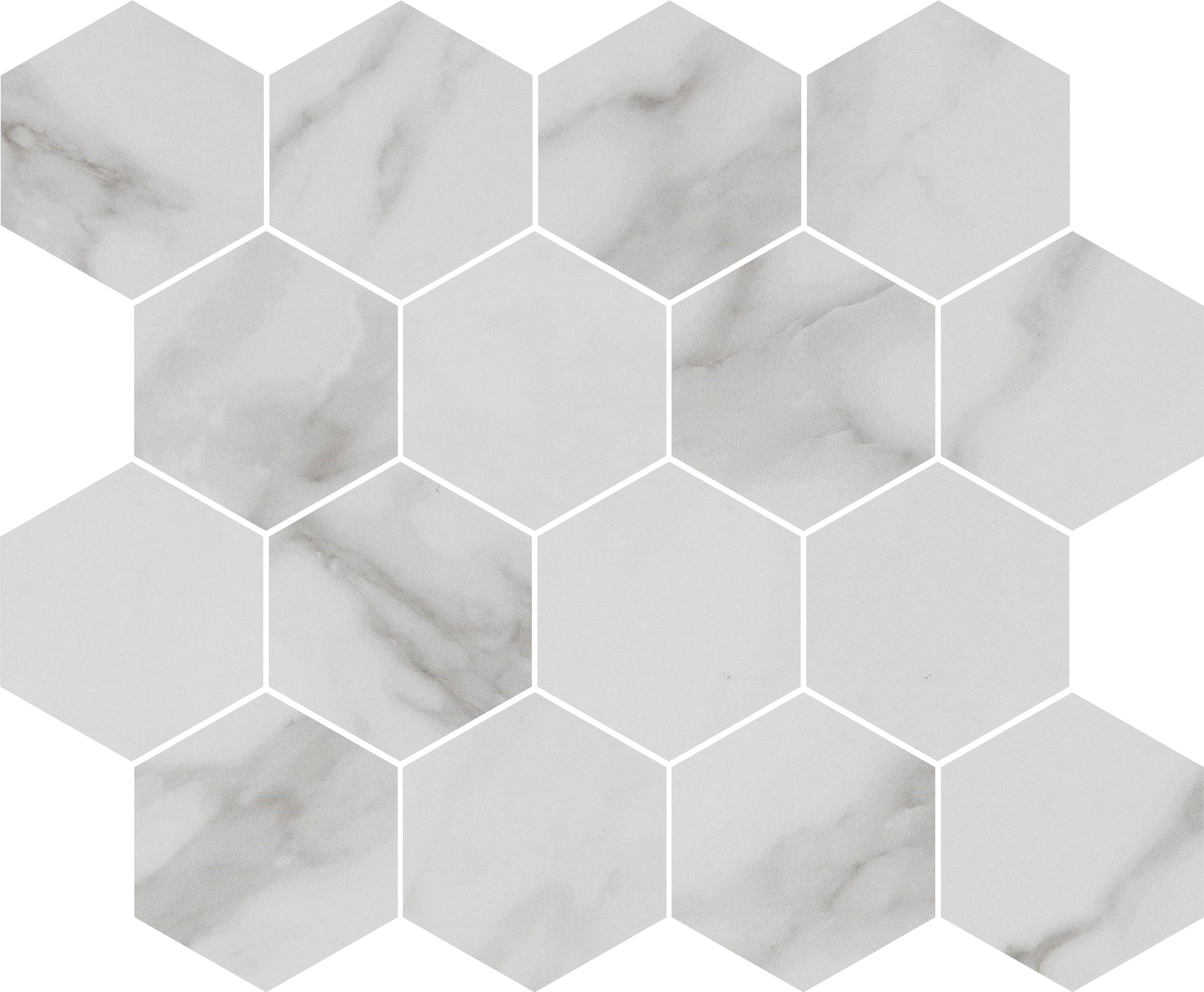 Citadel Honesty Matte 3"x3" Hex (12"x12" Mosaic Sheet) | Glazed Porcelain | Floor/Wall Mosaic