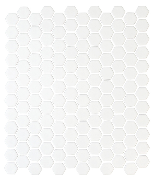 Classico White Matte 1" Hexagon White | Glazed Porcelain | Mosaic