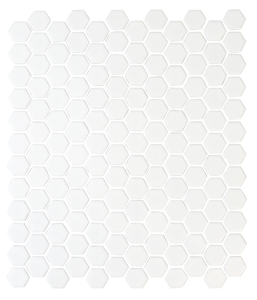 Classico White Matte 1" Hexagon White | Glazed Porcelain | Mosaic
