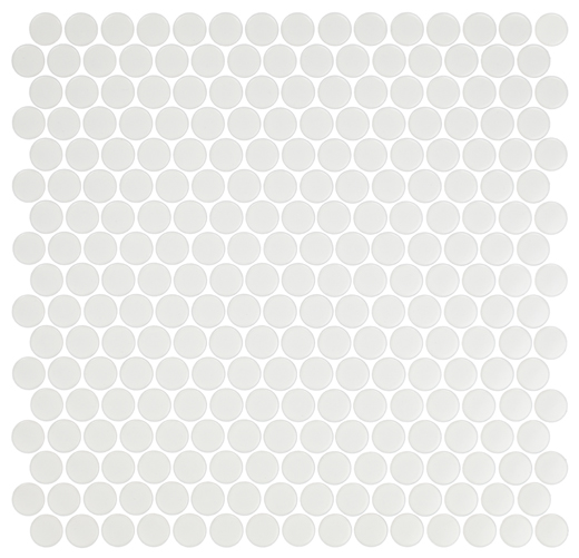 Classico White Matte 3/4" Penny Round White | Glazed Porcelain | Mosaic