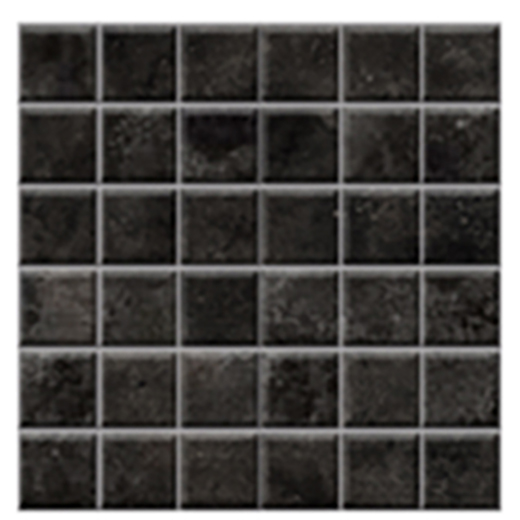 Clinton Black Honed 2"x2" (12"x12" Mosaic Sheet) | Glazed Porcelain | Floor/Wall Mosaic