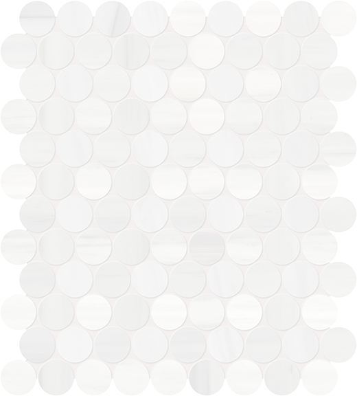 Cosmo L-mino (Dolomite) Cosmo L-mino (Dolomite) Honed 1.25" Penny Ro-nd | Marble | Floor/Wall Mosaic