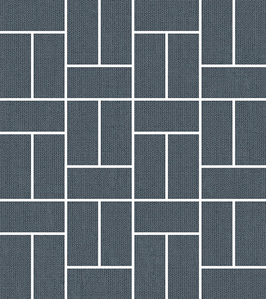 Cuadros Denim Matte 1.5"x3" Offset Basketweave | Color Body Porcelain | Floor/Wall Mosaic