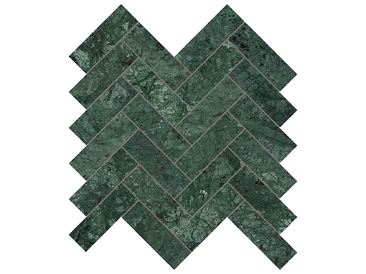 Diosa Verde Polished 1.25"x4" Herringbone | Marble | Floor/Wall Mosaic
