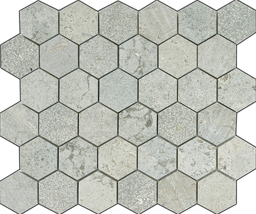 Dolomia Blue Dolomia Blue Electron/Honed Hexagon | Limestone | Floor/Wall Mosaic