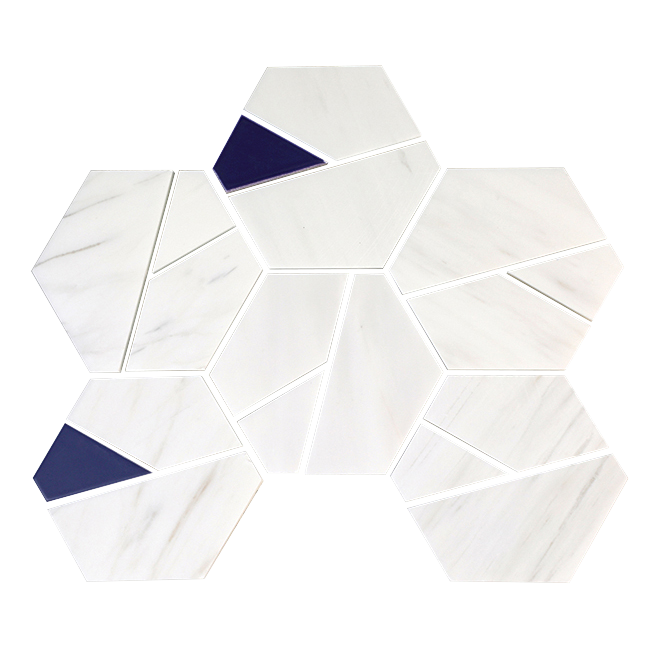 Dolomite Mosaics Dolomite Honed Hexalina with Kite | Marble | Floor/Wall Mosaic