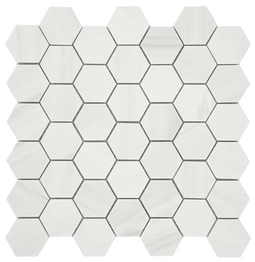 Dolomite Dolomite Lightly Tumbled 2" Hexagon | Marble | Floor/Wall Mosaic