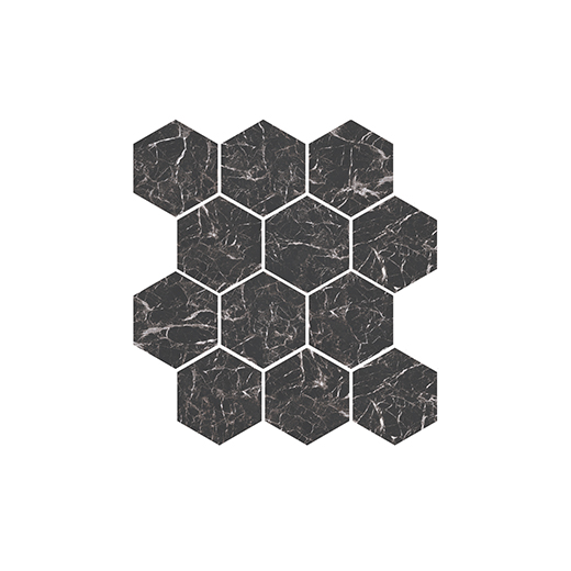 Dynasty  Matte 3" Hexagon Mosaic | Glazed Porcelain | Floor/Wall Mosaic