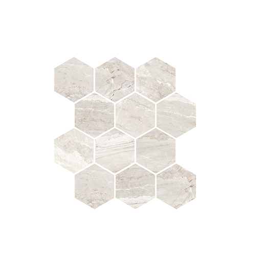 Dynasty  Polished 3" Hexagon Mosaic | Glazed Porcelain | Floor/Wall Mosaic