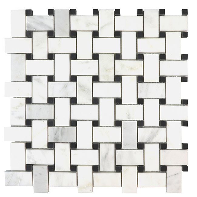 Eastern White Eastern White Honed Basketweave Mosaic | Marble | Floor/Wall Mosaic