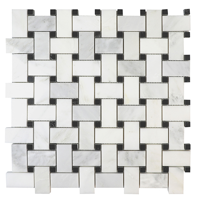 Eastern White Eastern White Polished Basketweave Mosaic | Marble | Floor/Wall Mosaic