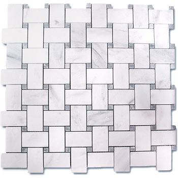 Eastern White Eastern White Honed Basketweave Mosaic | Marble | Floor/Wall Mosaic