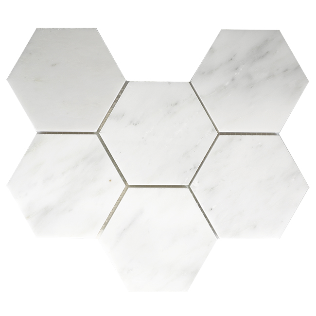Eastern White Eastern White Honed 4" Hexagon | Marble | Floor/Wall Mosaic