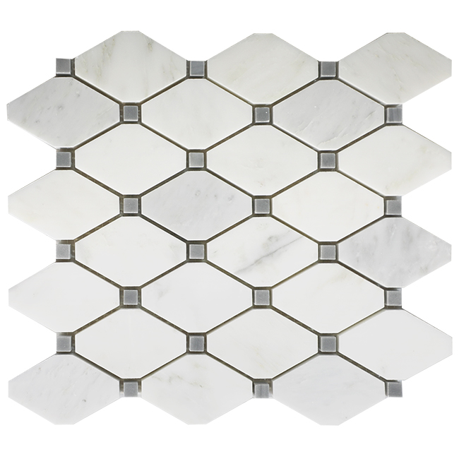 Eastern White Eastern White Honed Trapezoid Mosaic | Marble | Floor/Wall Mosaic