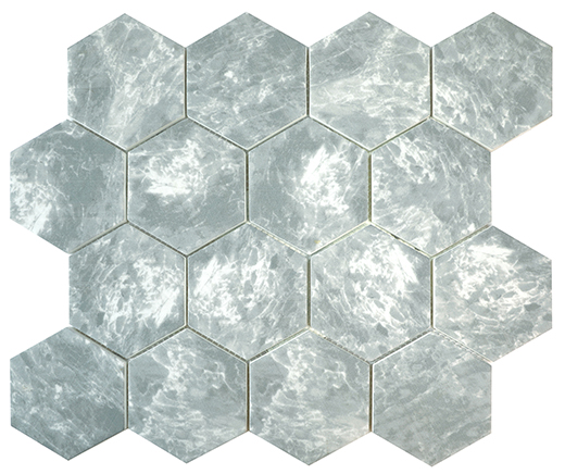 Enamel Hexagon Bardiglio Matte 3" Hexagon | Enamel | Floor/Wall Mosaic