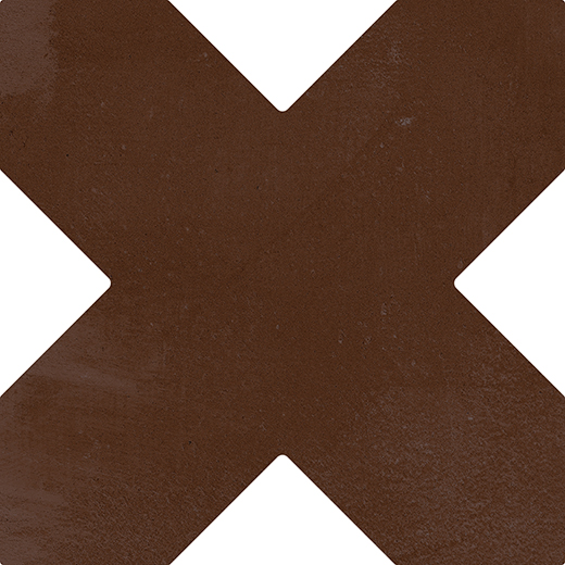 Estrella Burnt Umber Matte 5" Cross | Glazed Porcelain | Floor/Wall Tile