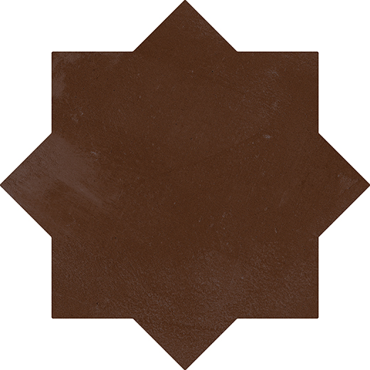 Estrella Burnt Umber Matte 6.5" Star | Glazed Porcelain | Floor/Wall Tile