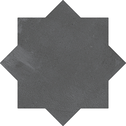 Estrella Midnight Slate Matte 6.5" Star | Glazed Porcelain | Floor/Wall Tile