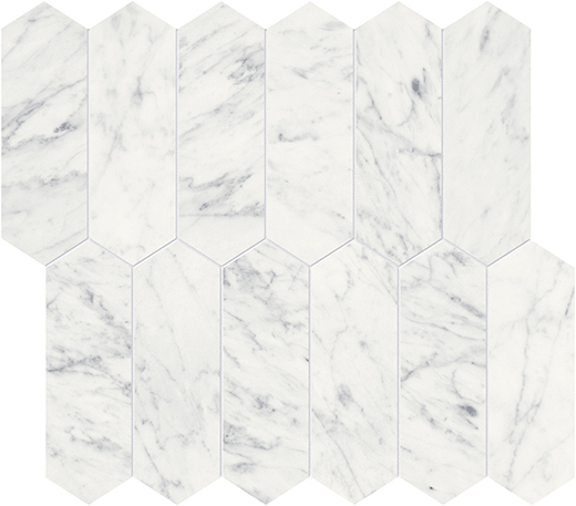 Eterna Bianco Honed 2"x6" Picket | Marble | Floor/Wall Mosaic
