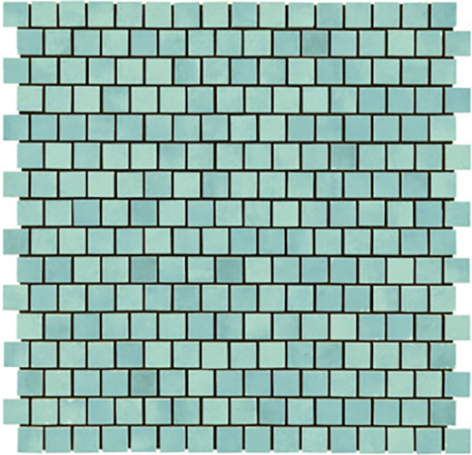 Outlet Evoke Aquamarine - Outlet Glossy .75"x.75" (12"x12" Mosaic Sheet) | Ceramic | Wall Decorative Mosaic