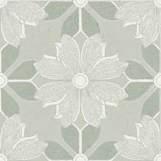 Fleur Serena Aqua Matte 6"x6 | Glazed Porcelain | Floor/Wall Decorative