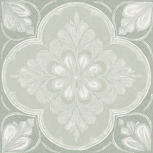 Fleur Siena Aqua Matte 6"x6 | Glazed Porcelain | Floor/Wall Decorative