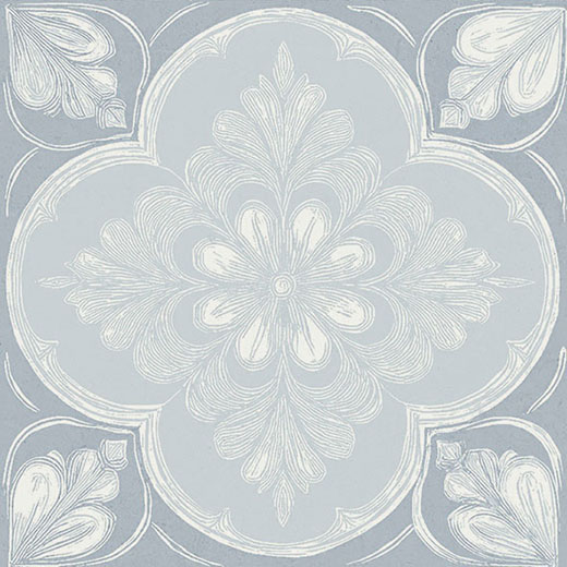 Fleur Siena Denim Matte 6"x6 | Glazed Porcelain | Floor/Wall Decorative