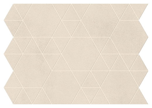 Foundation Ivory Matte Lock Mosaic | Color Body Porcelain | Floor/Wall Mosaic