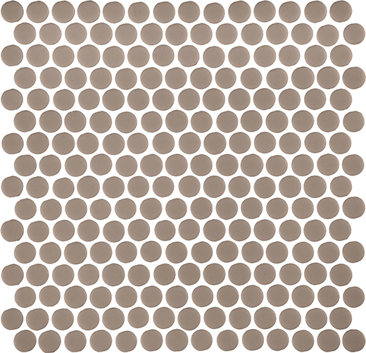 Fusion Almond Natural 3/4" Penny Mosaic | Glass | Floor/Wall Mosaic